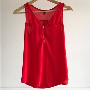 EXPRESS Red Sleeveless Blouse